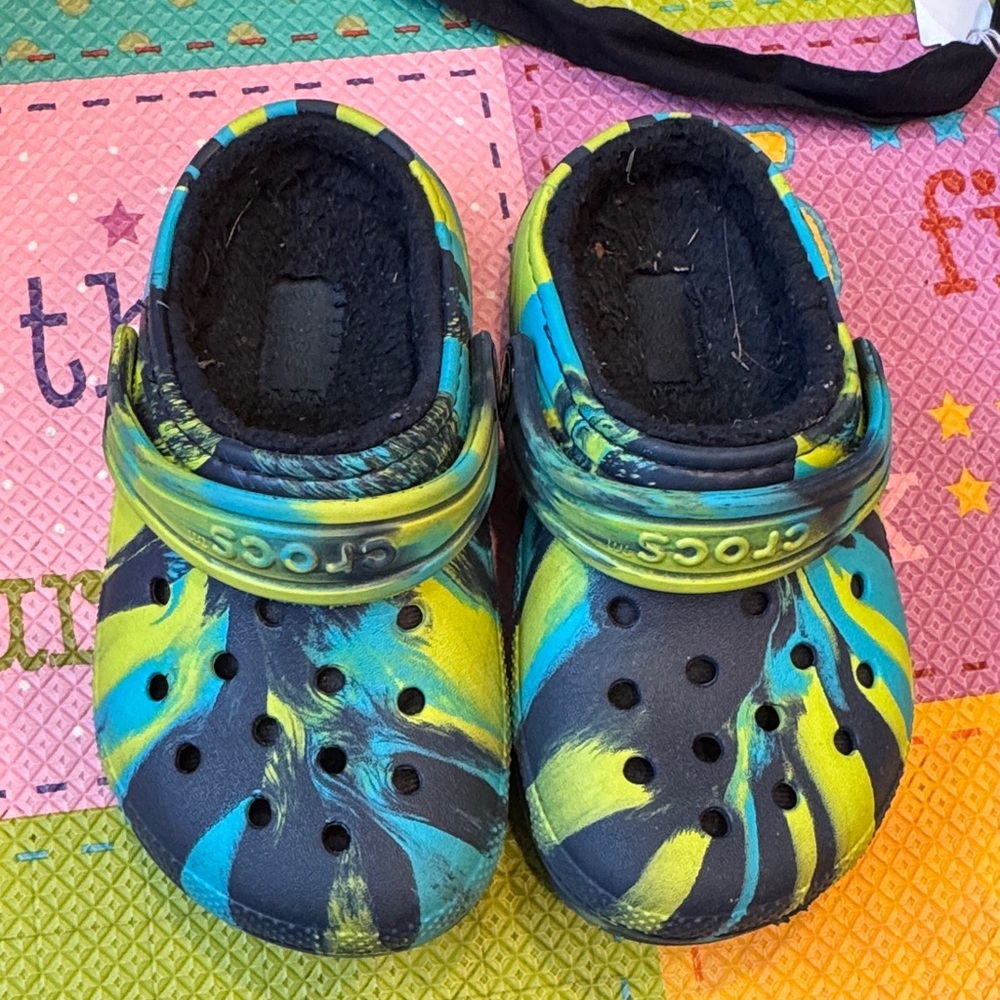 CROCS Kids' Vibrant Blue and Yellow Sandals